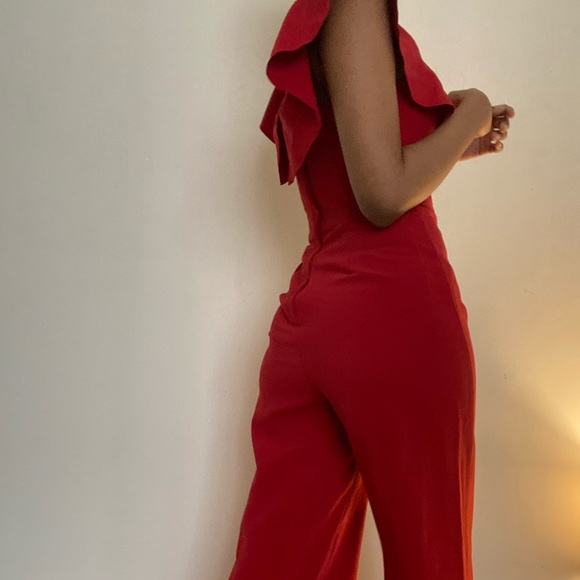 H&M Red jumpsuit corseted with lined boning - Picture 5 of 5